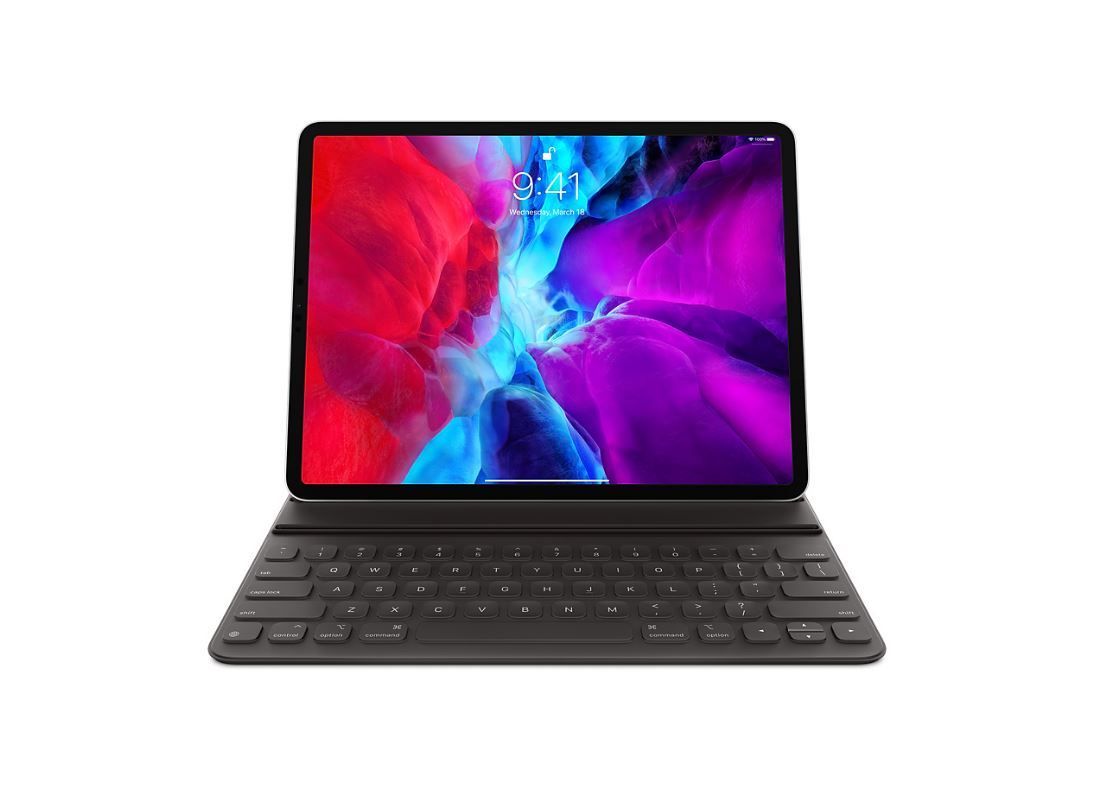 APPLE Keyboard Folio for 12.9-inch iPad Pro in black, showcasing its sleek design and wireless functionality.